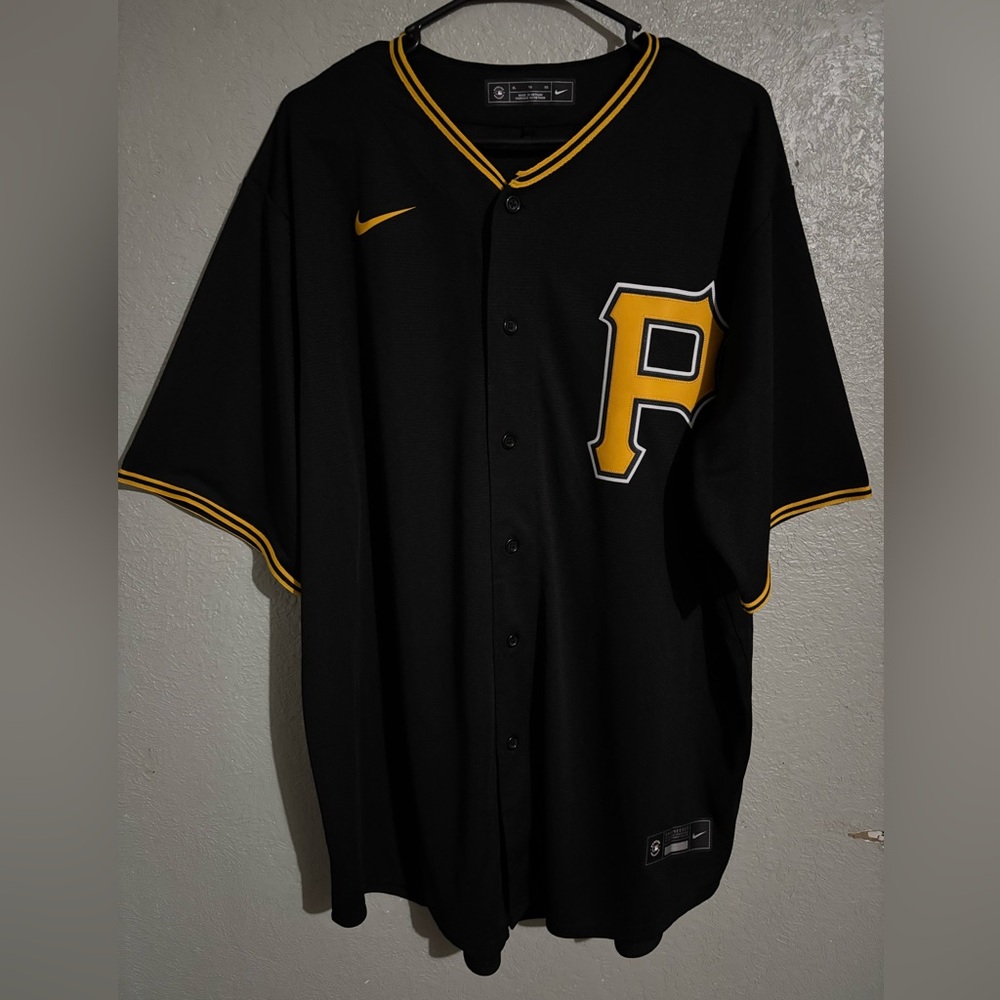 Nike MLB Pittsburgh Pirates Black and Gold Men's Jersey